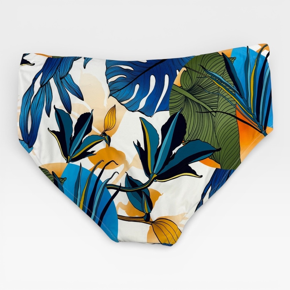CALIA Womens Adjustable Tie Front Swim Bottom Size XL Botanical Print White NWT - Picture 7 of 11